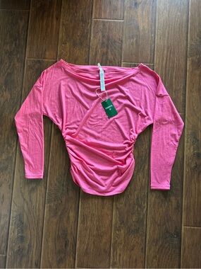 HALARA Hot Pink Ruched Long Sleeve Top